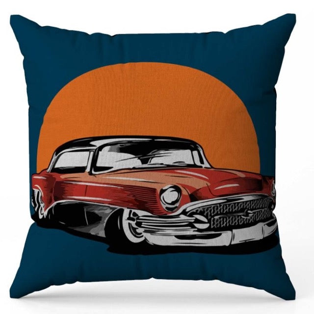 Vintage Red Mustang Cushion Cover