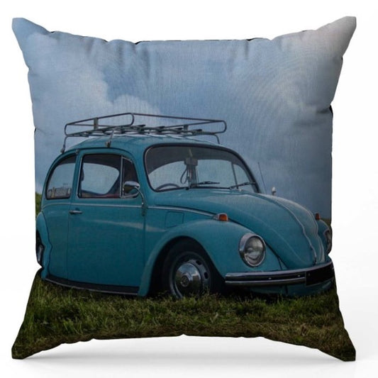 Retro Blues Cushion Cover