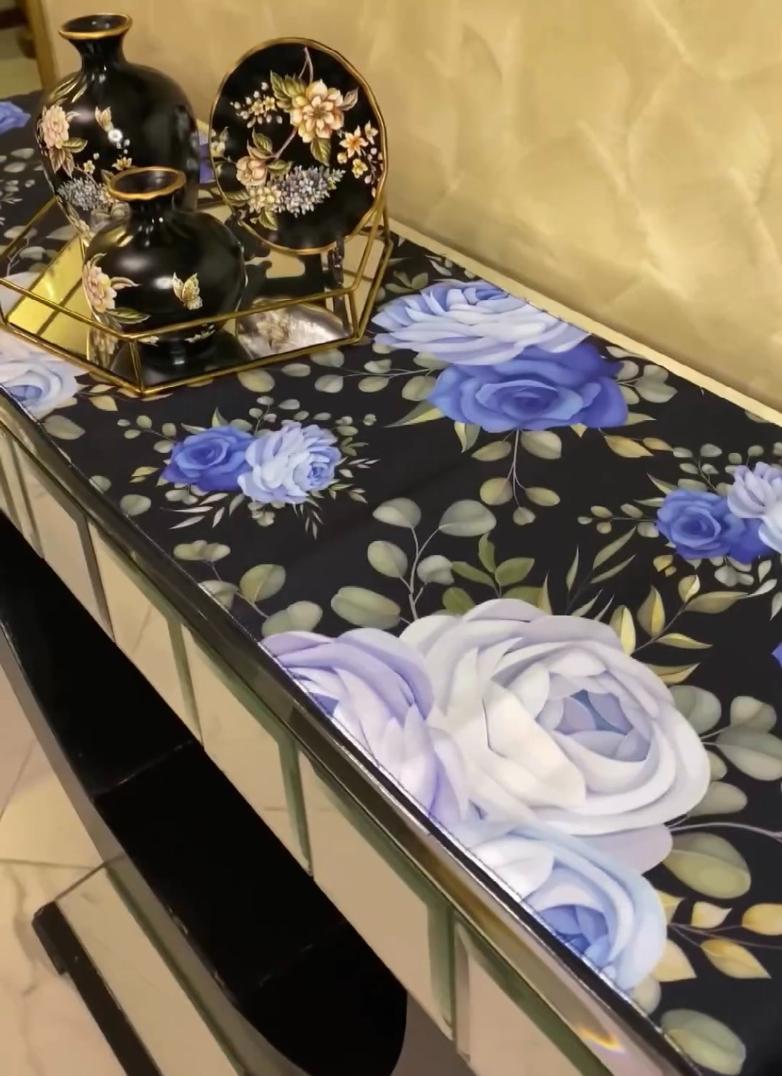 Black Victoria Table Runner