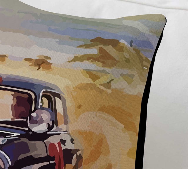 Vintage Mercedes Black Cushion Cover