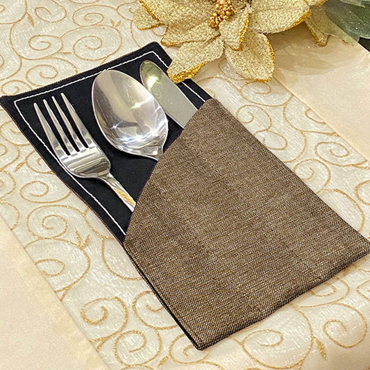 Fine Jute - Mud Cutlery Pouch