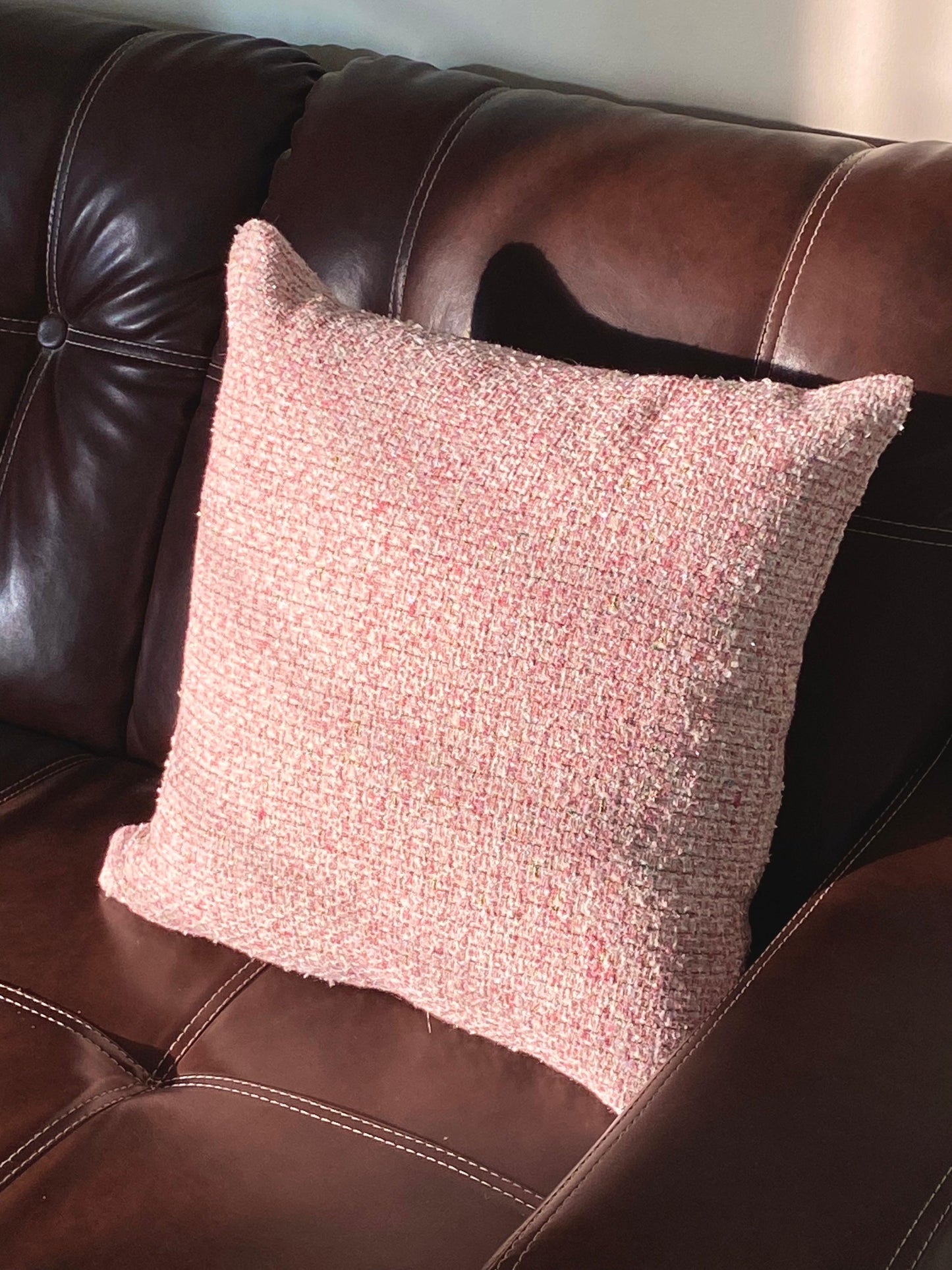 Woven Jute - Blush Elegance Cushion Cover