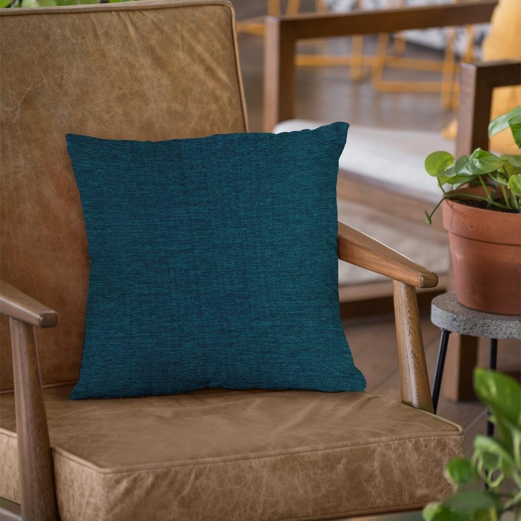 Fine Jute - Dark Turquoise Cushion Cover