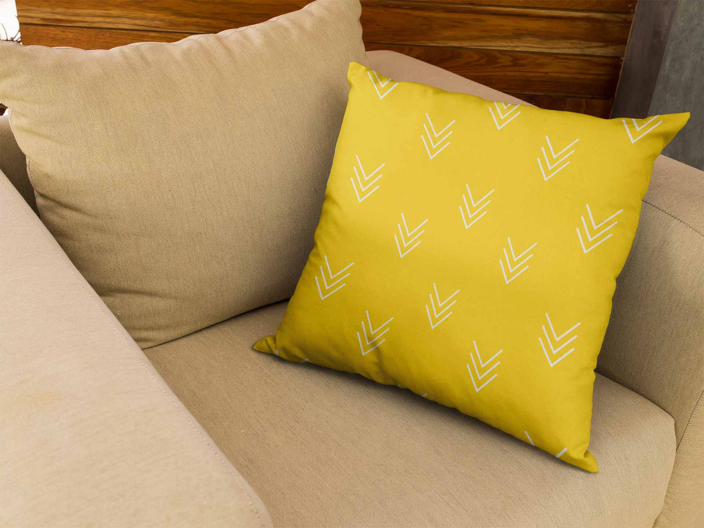 Yellow Canvas Cushion Cover